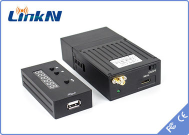Niedrige Verschlüsselung 200-2700MHz Polizei-Mini Spy Video Trasnmitters COFDM der Verzögerungs-H.264 hohen Sicherheits-AES256 mit Batterie