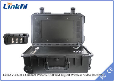 Tragbarer COFDM-Videoempfänger mit Batterie-u. der Anzeigen-AES256 Verschlüsselungs-hoher Empfindlichkeit 106dBm@2MHz