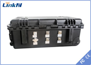 COFDM Koffer Videoreceiver 4-Kanal IP65 mit Batterie und Anzeige AES256 H.264 DC 12V