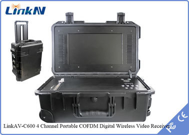 Militärischer taktischer COFDM Videoempfänger der Polizei-mit Batterie-u. der Anzeigen-AES256 Verschlüsselungs-hoher Empfindlichkeit 106dBm@2MHz